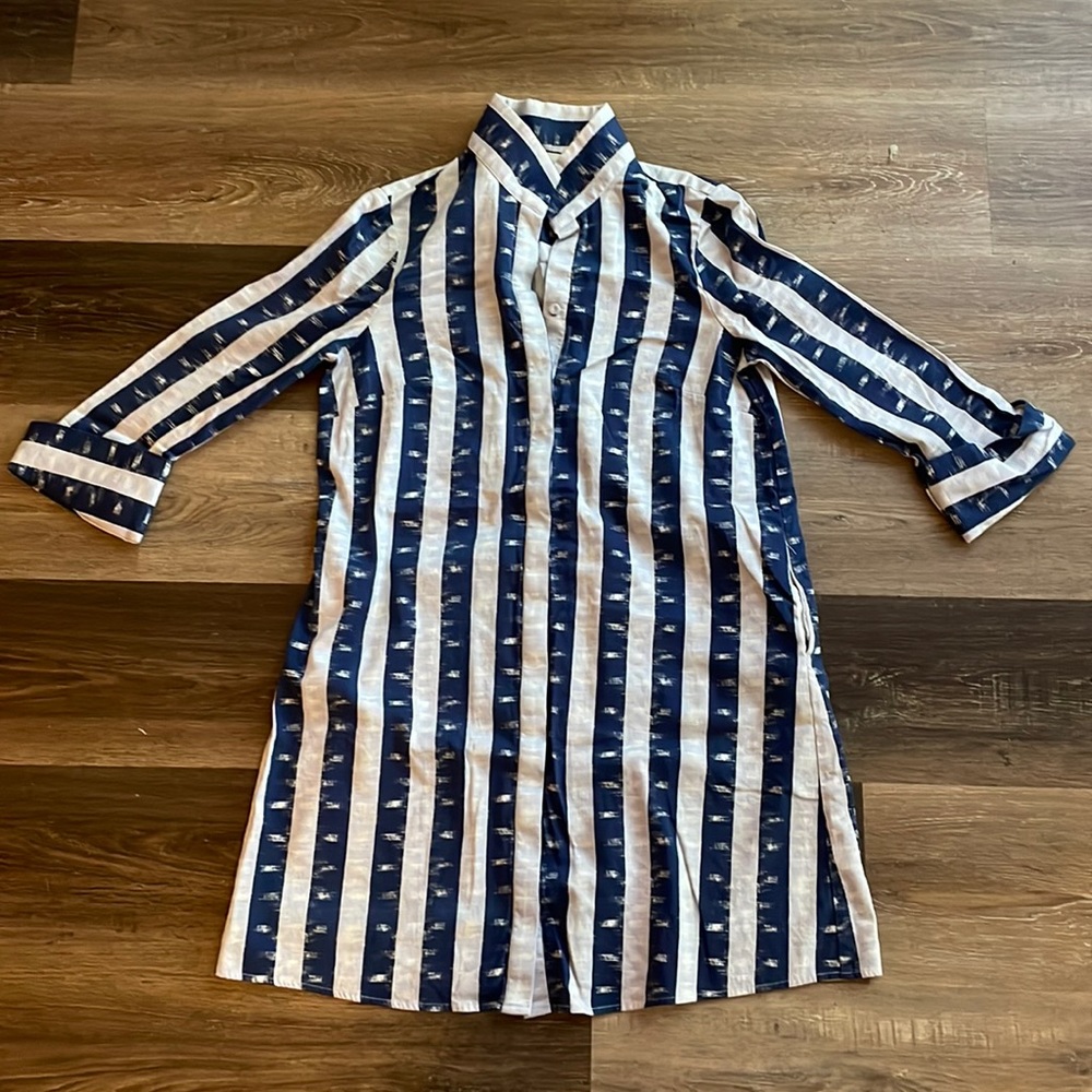 Tuckernuck Navy and White Striped Dress